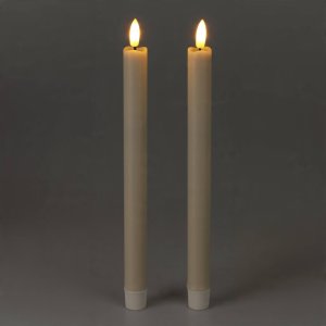 Woskowane świece stołowe z LED, 25 cm 2