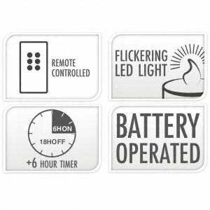 Woskowane świece stołowe z LED, 25 cm 3