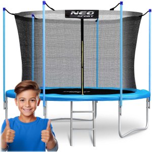 NeoSport Trampolina ogrodowa 10ft/312cm z siatką wewnętrzną i drabinką 14