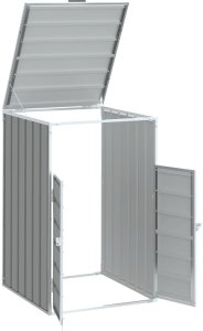 Obudowa na kosz na śmieci, pojedyncza, szara, 72x81x115 cm 4