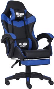 Fotel Gamingowy z podnóżkiem INFINI ESPACE Blue 1