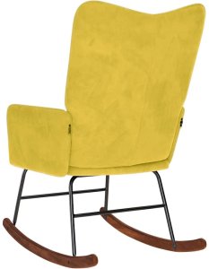 vidaXL Fotel bujany, żółty, tapicerowany aksamitem 5