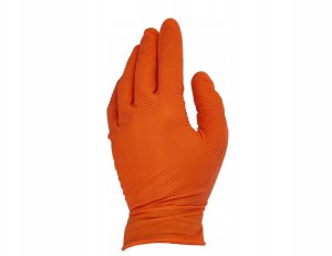 Rękawice nitrylowe SOLID GRIP 50szt.  r. S pomarańczowe (10) 2