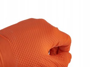 Rękawice nitrylowe SOLID GRIP 50szt.  r. S pomarańczowe (10) 4