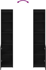 Komoda czarna dąb 37,5x35x180 cm Drewno klejone 8