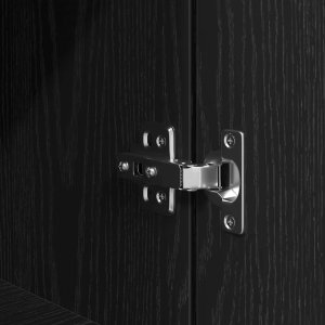 Komoda czarna dąb 37,5x35x180 cm Drewno klejone 10