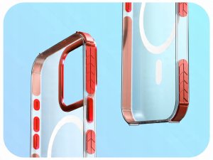 Etui Pancerne do Apple iPhone 13 Pro (Bumper, Czerwona Ramka, Do Magsafe) 5