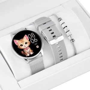Zestaw KOMUNIA zegarek SMARTWATCH Rubicon RNCF30 silver + bransoletka 1