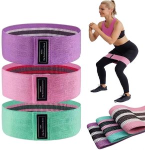 ZESTAW 3x MOCNE GUMY DO ĆWICZEŃ OPASKI MATERIAŁOWE OPOROWE TAŚMY FITNESS 4