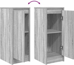 Komoda Szara Sonoma 29,5x34x76 cm Drewno klejone 9