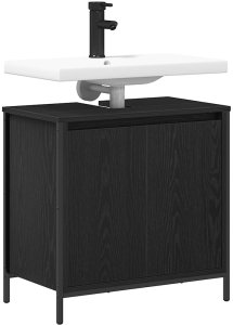 vidaXL Szafka pod umywalkę łazienkową, czarna, 60x34,5x60 cm 4