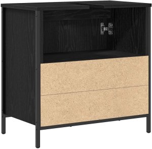 vidaXL Szafka pod umywalkę łazienkową, czarna, 60x34,5x60 cm 8