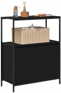 vidaXL Szafka łazienkowa z półkami, czarny dąb, 76,5x35x95 cm 4