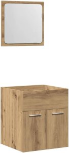 vidaXL 2-częściowy zestaw mebli łazienkowych, dąb artisan 2
