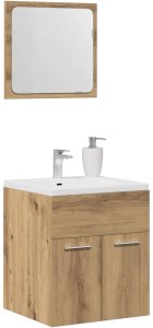 vidaXL 2-częściowy zestaw mebli łazienkowych, dąb artisan 4