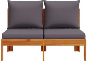 Sofa ogrodowa bez podłokietników, z poduszkami, 2-osobowa 4