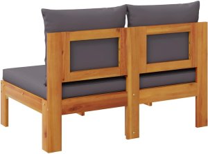 Sofa ogrodowa bez podłokietników, z poduszkami, 2-osobowa 6