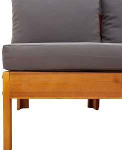 Sofa ogrodowa bez podłokietników, z poduszkami, 2-osobowa 7