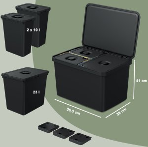 3x Kosz do sortowania na śmieci Pojemnik do segregacji odpadów 3