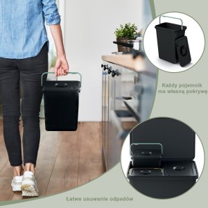 3x Kosz do sortowania na śmieci Pojemnik do segregacji odpadów 4