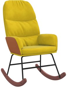 vidaXL Fotel bujany, żółty, tapicerowany aksamitem 2