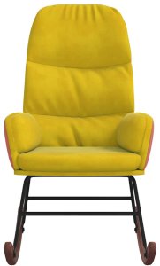 vidaXL Fotel bujany, żółty, tapicerowany aksamitem 3