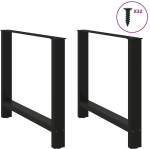 Nogi do stolika kawowego, czarne, 2 szt., 90x(72-73) cm, stal 3