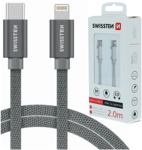 Kabel USB Swissten USB-C - Lightning 2 m Srebrny (8595217476394) 7