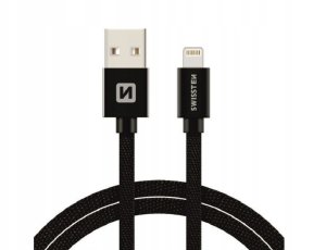 Kabel USB Swissten USB-A - Lightning 2 m Czarny (8595217455696) 3