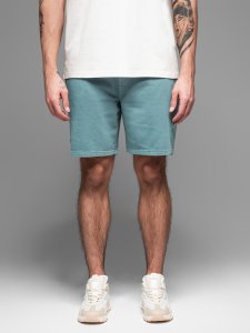 Męskie krótkie spodenki dresowe RELAXED FIT w stylu athleisure  turkusowe V1 OM-SRWS-0122 S 1