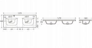 Umywalka meblowa dwukomorowa 120cm 4