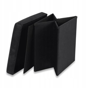 Pufa składana M - 30x30x30cm aksamit czarna 4