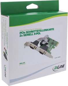 Kontroler InLine ® Karta interfejsu, 2x Szeregowy RS-232, PCIe, AX99100, Low-Profile 5