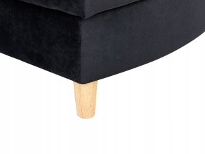 Szezlong welurowy z pojemnikiem lewostronny czarny MERI II 13