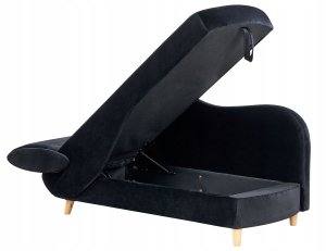 Szezlong welurowy z pojemnikiem lewostronny czarny MERI II 7