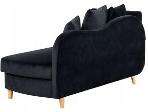 Szezlong welurowy z pojemnikiem lewostronny czarny MERI II 8