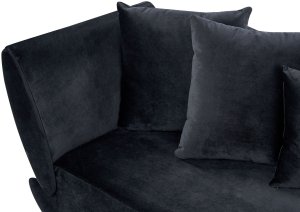 Szezlong welurowy z pojemnikiem lewostronny czarny MERI II 10