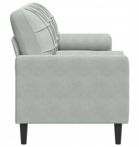 3-osobowa sofa z poduszkami, jasnoszara, 180 cm, aksamit Lumarko! 4