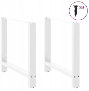 Nogi do stolika kawowego, białe, 2 szt., 70x(72-73) cm, stal  Lumarko! 3