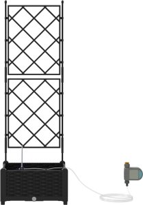 vidaXL Donice ogrodowe z systemem nawadniania Czarny 2