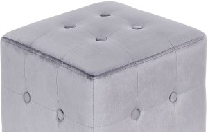 Puf welurowy 36 x 36 x 39 cm szary WISCONSIN 4