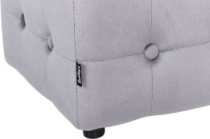 Puf welurowy 36 x 36 x 39 cm szary WISCONSIN 5