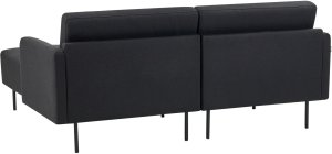 Beliani Narożnik dla 2 osób lewy czarny BREDA 5