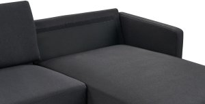 Beliani Narożnik dla 2 osób lewy czarny BREDA 8