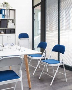 Zestaw 4 składanych krzeseł SPARKS Niebieski 2