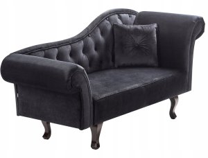 Szezlong welurowy prawostronny czarny LATTES II 4