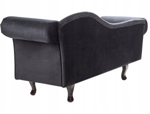 Szezlong welurowy prawostronny czarny LATTES II 5