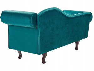 Szezlong welurowy prawostronny zielony LATTES II 5