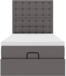 vidaXL Rama łóżka otomana z materacem szara 140x190 cm Lumarko! Lumarko! 6