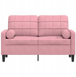 2-osobowa sofa z poduszkami, różowa, 120 cm, aksamit Lumarko! Lumarko! 3